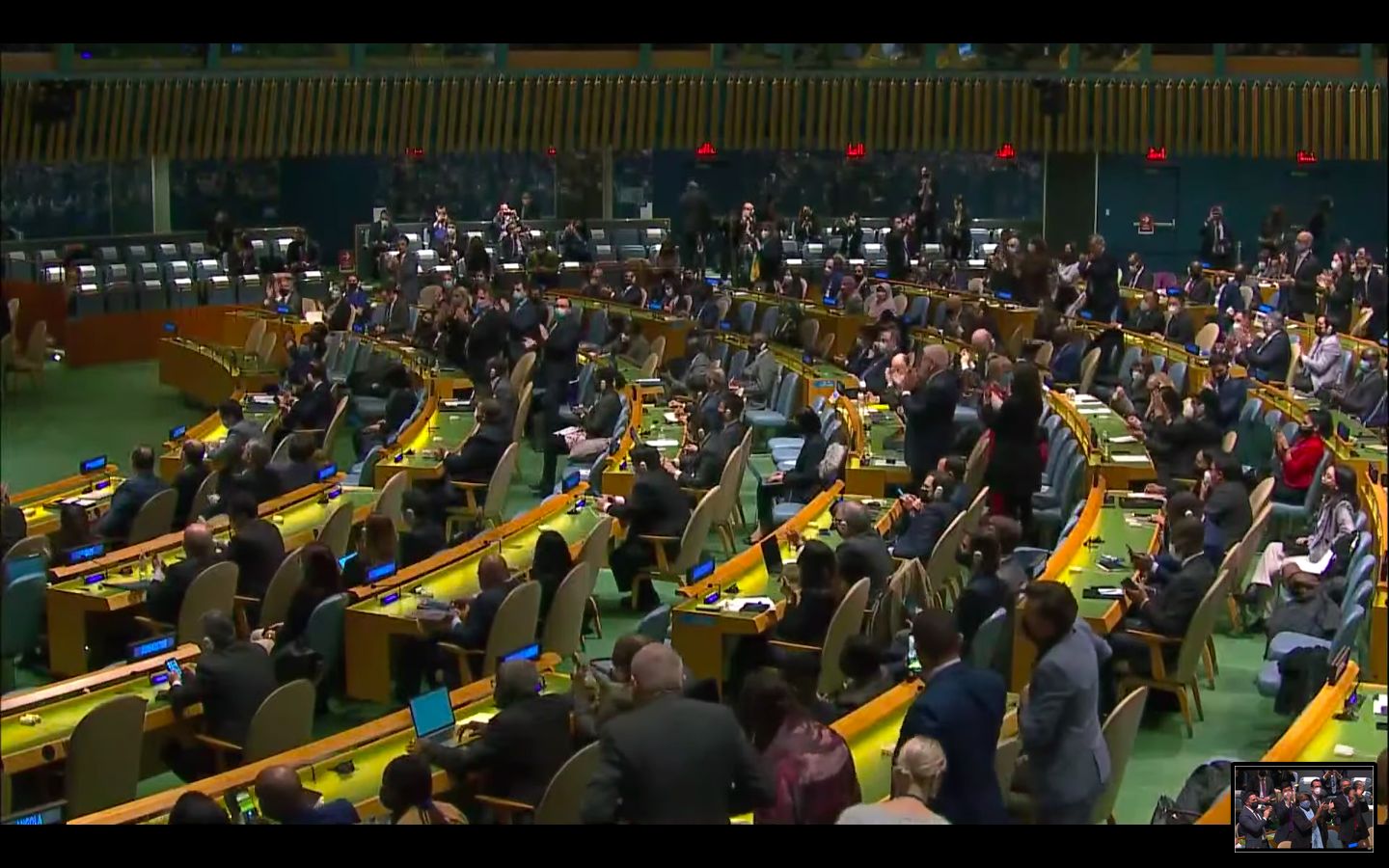 Sidang Majelis Umum PBB Sesi Khusus Darurat (Emergency Special Session), di Markas Besar PBB, New York, Amerika Serikat, Rabu (2/3) waktu setempat. (Kanal YouTube United Nations)