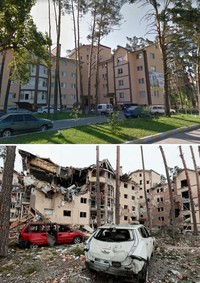 Before After Rusia invasi Ukraina