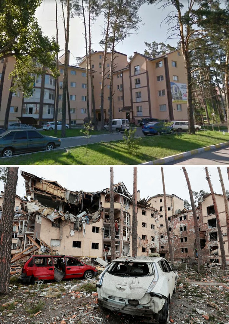 Before After Rusia invasi Ukraina