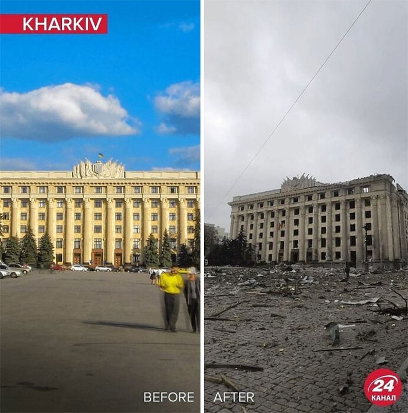 Before After Rusia invasi Ukraina
