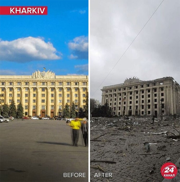 Before After Rusia invasi Ukraina Before After Rusia invasi Ukraina