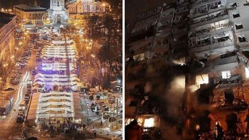 Situasi di Freedom Square di Kharkiv. Foto: Boredpanda