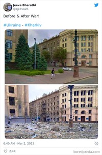 Before After Rusia invasi Ukraina