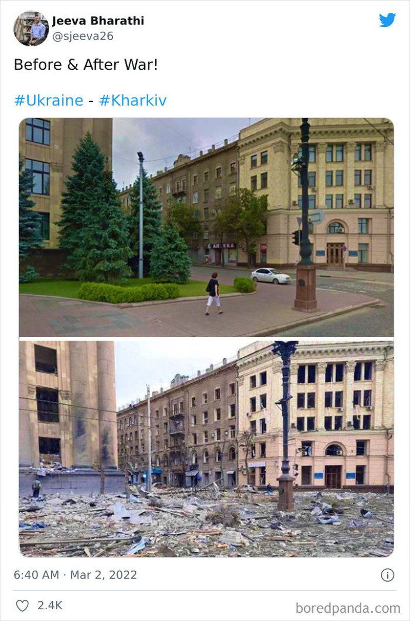 Before After Rusia invasi Ukraina