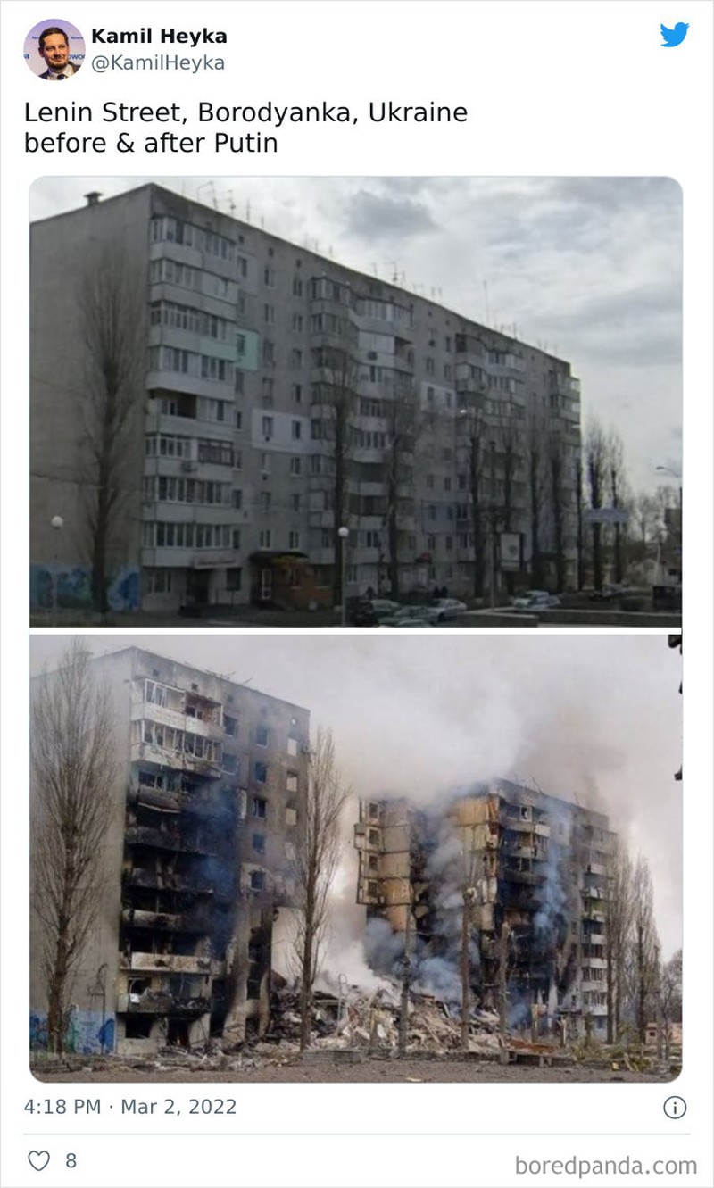Before After Rusia invasi Ukraina