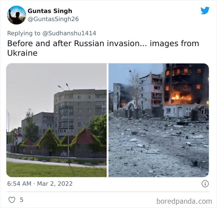 Before After Rusia invasi Ukraina
