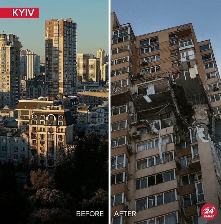 Before After Rusia invasi Ukraina