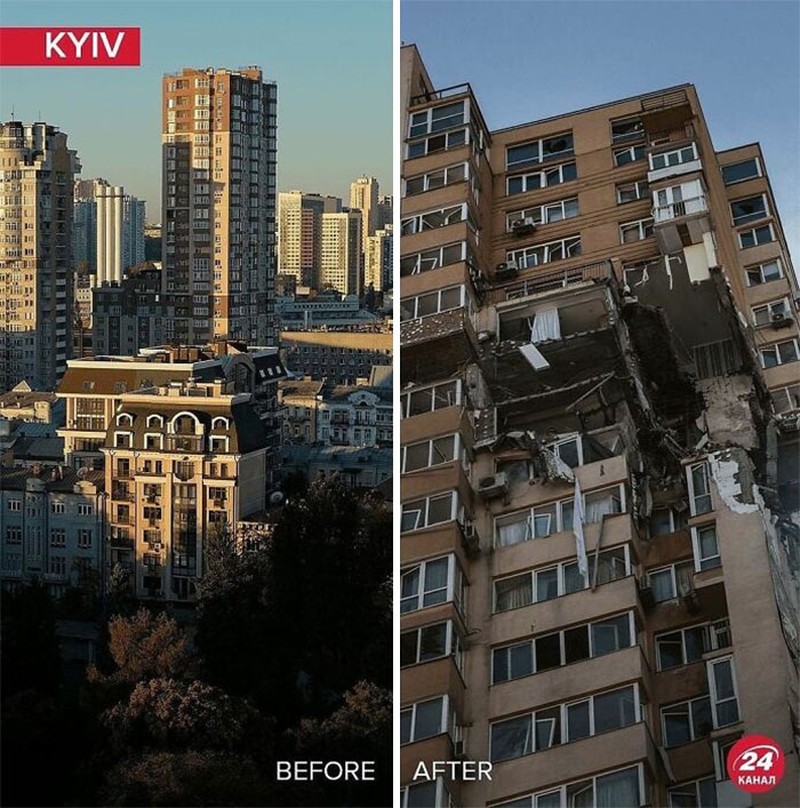 Before After Rusia invasi Ukraina