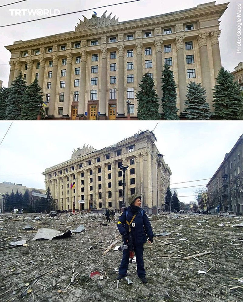 Before After Rusia invasi Ukraina