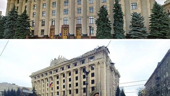 Kehancuran bagunan di Ukraina. Foto: Boredpanda