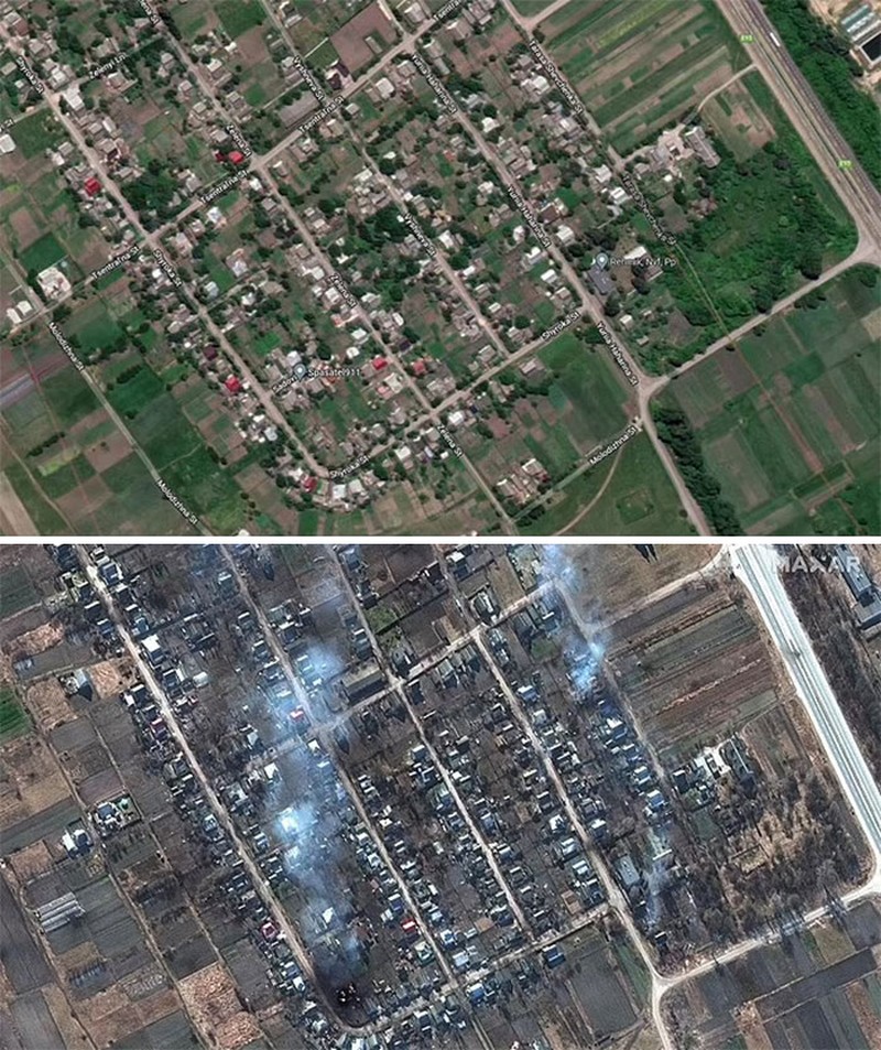 Before After Rusia invasi Ukraina