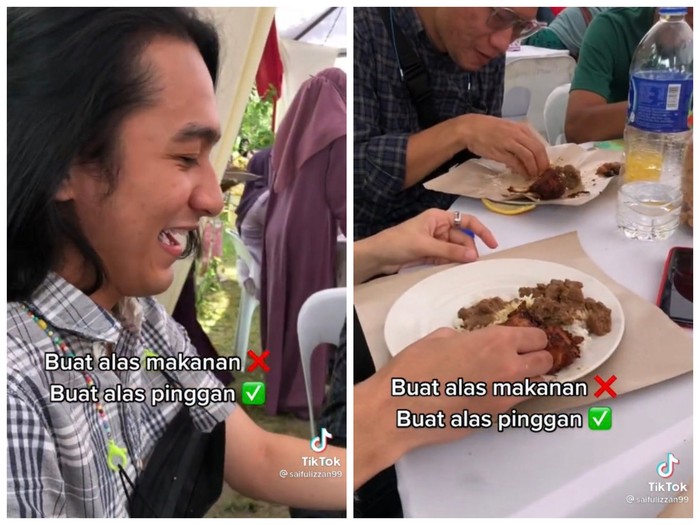 Datang ke Kondangan, Pria Ini Lakukan Hal Kocak Saat Makan