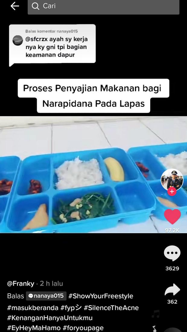 Menu Makanan di Penjara