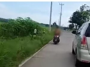 Heboh Wanita Pemotor Hanya Pakai BH, Tempuh Perjalanan 255 Km
