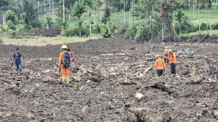 Pencarian korban longsor akibat gempa Sumbar (Jeka-detikcom)