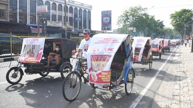 Puluhan pemuda konvoi becak motor sosialisasikan Ganjar