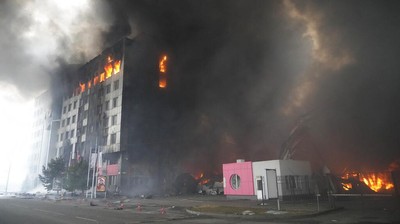 Pusat Logistik Ukraina Membara Digempur Tentara Rusia