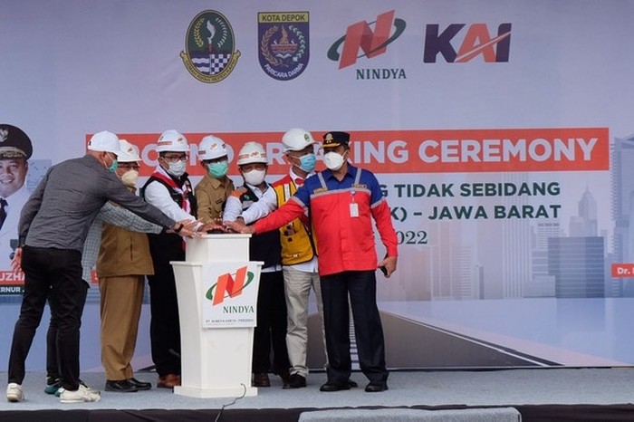 Suasana peresmian pekerjaan under pass Jalan Dewi Sartika Depok (Situs Pemkot Depok)