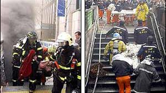 Tragedi kebakaran kereta bawah tanah Daegu, Korea Selatan (AFP Photo)