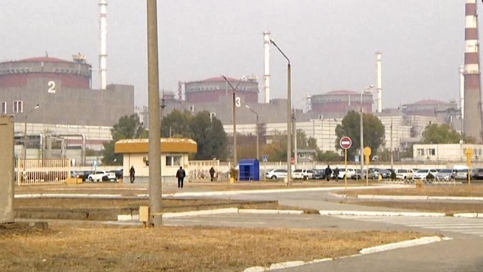This image made from a video shows Zaporizhzhia nuclear plant in Enerhodar, Ukraine on Oct. 20, 2015. Russian forces pressed their attack on a crucial energy-producing city by shelling Europe’s largest nuclear plant early Friday, March 4, 2022, sparking a fire and raising fears that radiation could leak from the damaged power station. (AP Photo)