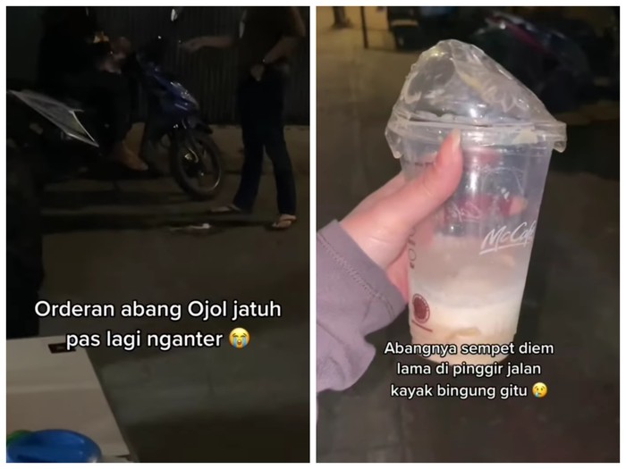 Mulia! Pasangan Ini Bantu Ojol yang Tumpahkan Pesanan Makanan