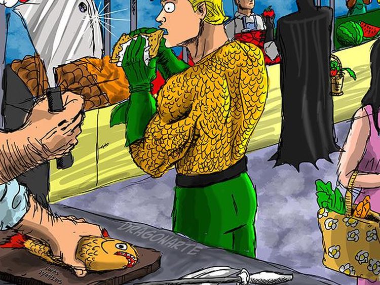 Kreatif! Ini Jadinya Kalau Superhero Tengah Libur dan Sibuk Makan Bareng