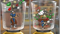Karakter dari Street Fighter ini dibuat seperti pisau tajam untuk blender aneka bumbu masak. Foto: Instagram @dragonartebr.official