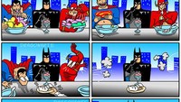 Kalau Superman, Batman dan Flash tengah makan bareng di restoran pasti yang bayar selalu Batman. Foto: Instagram @dragonartebr.official