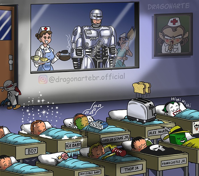 Kreatif! Ini Jadinya Kalau Superhero Tengah Libur dan Sibuk Makan Bareng