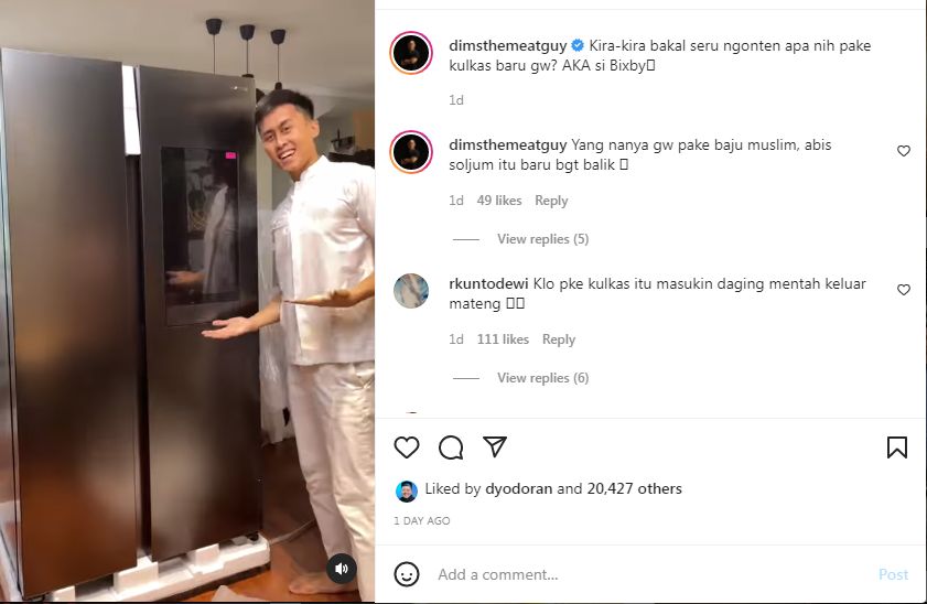 Dims The Meat Guy Pamer Kulkas Baru Seharga Rp 30 Juta