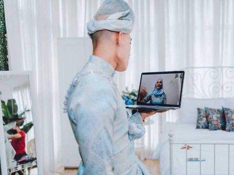 Pengantin viral di media sosial.