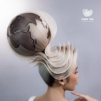 Sanggul bentuk globe yang menunjukkan kreasi avant garde. Foto: Facebook/ Phattri_Nguyen