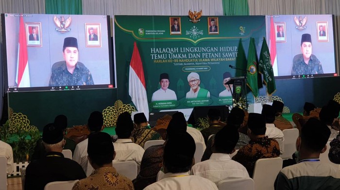 Erick Thohir saat acar Harlah NU di Palembang