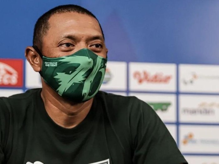 Pelatih PSS Sleman I Putu Gede Swi Santoso.