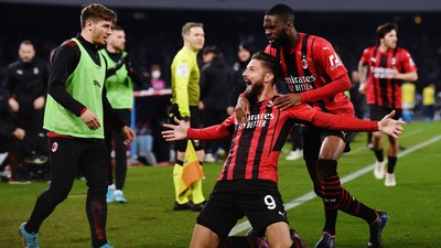 Ekspresi Giroud Usai Bawa AC Milan Berjaya di Markas Napoli