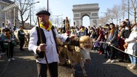 Dalam pameran tersebut, hewan ternak didatangkan dari sejumlah area Prancis untuk ditampilkan di Champs Elysees Avenue, Paris.  