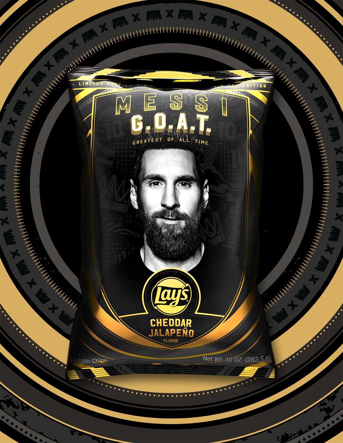 Lionel Messi Kolaborasi dengan Lay's Rilis Produk G.O.A.T (Greatest Of All Time)