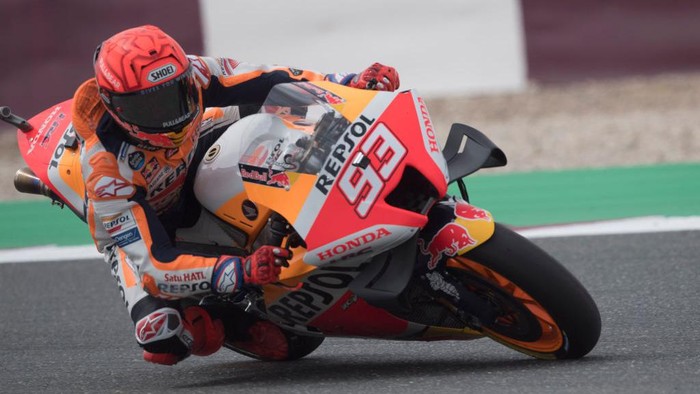 Marc Marquez DOHA, QATAR - MARCH 05: Marc Marquez of Spain and Repsol Honda Team rounds the bend during the MotoGP of Qatar - Qualifying at Losail Circuit on March 05, 2022 in Doha, Qatar. (Photo by Mirco Lazzari gp/Getty Images,)