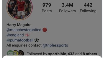 Ada netizen yang melapor kalau Maguire berpura-pura sebagai pesepakbola. Foto: Twitter