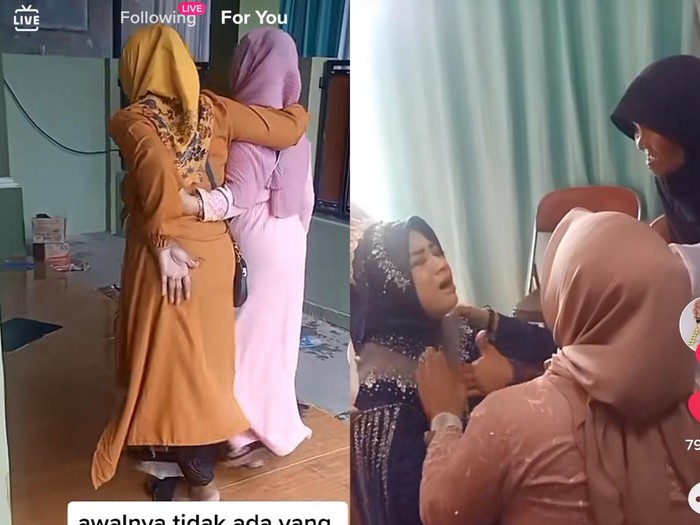 Kisah salah satu emak-emak kesurupan ingin menyampaikan pesan ke pengantin. Pengantin mendadak terasa sesak dan menangis.