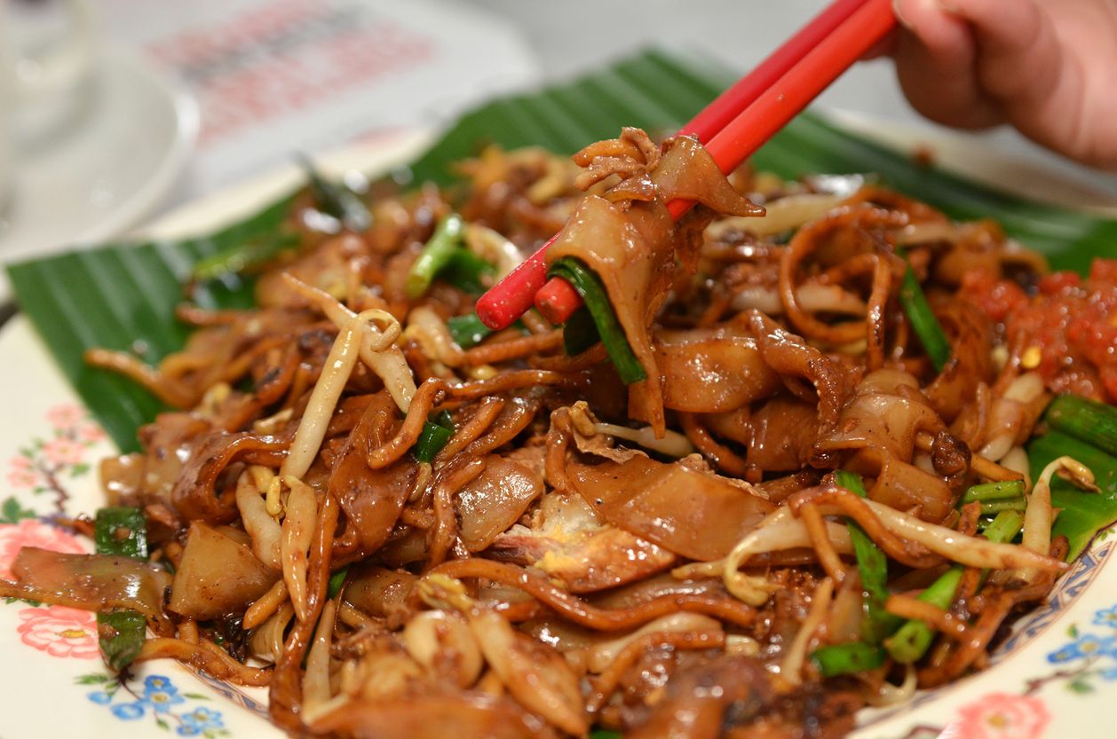 Fried Penang Char Kuey Teow which is a popular noodle dish in Malaysia
