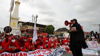 Potret Aksi Memperingati Hari Perempuan di Yogyakarta