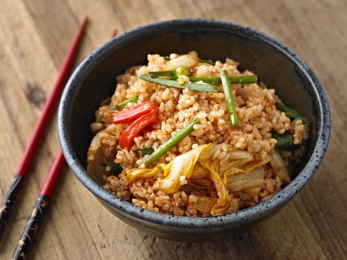 Fried Brown Rice with Kimchi.