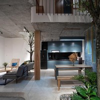 Untuk membuat rumah terasa sejuk di lahan sempit yang terletak di negara beriklim tropis seperti Vietnam, setiap pipntu dikelilingi tanaman hijau hidup. Tanaman ini berfungsi sebagai AC alami. Foto: Arch Daily/ NguyenCuong