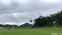 Seperti inilah kenikmatan melintasi persawahan di Cibodas, Bandung. Tak ada yang tidak tersenyum bahagia saat mengiris perbukitan Cibodas.