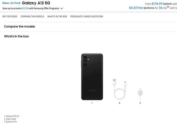 Galaxy A13 dan Galaxy A03s dijual tanpa charger