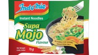 Indomie varian Supa Mojo sangat populer di Tanzania, Afrika Timur. Indomie satu ini disajikan berkuah dengan bahan utamanya dari sayuran. Foto: Twitter @txtdarikuliner