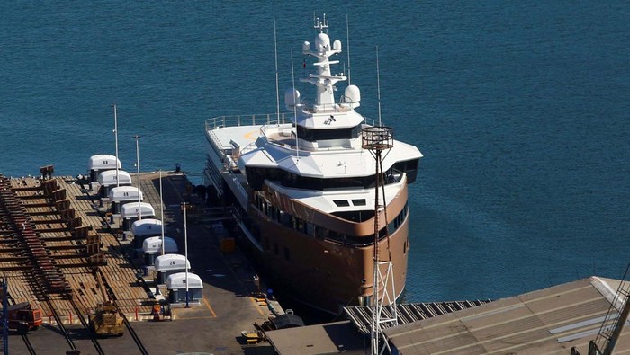 A view shows the luxury yacht called 