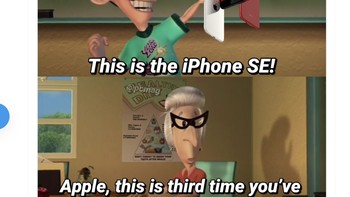Ini sudah ketiga kalinya iPhone SE diluncurkan, tapi kok desainnya tetap saja jadul. Foto: Twitter