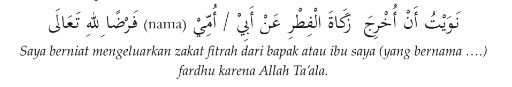 Niat Zakat Fitrah